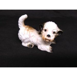Vintage Enesco cute playful terrier glazed figurine 3"